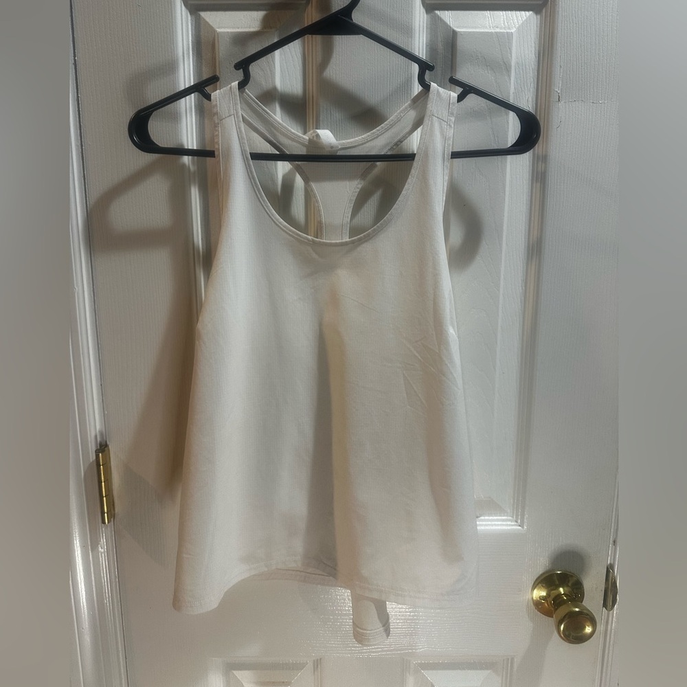 Athleta With Ease Open Back Racerback Tank White Medium